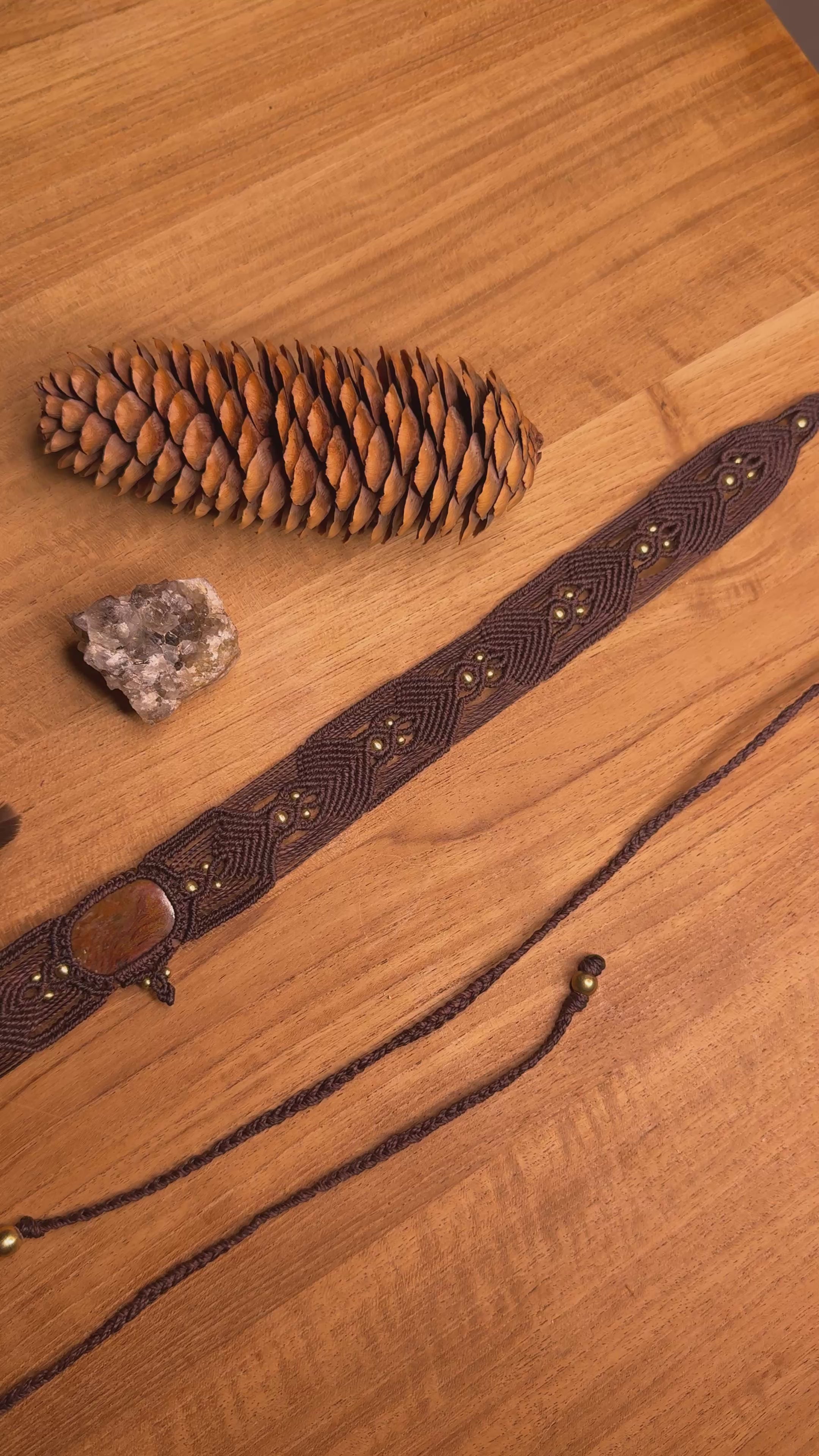 Ceinture • Pierre de Pietersite brune