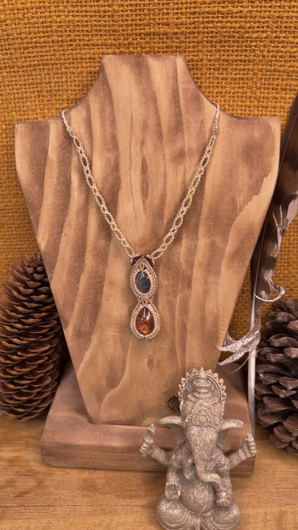 Collier • Lodolite • Obsidienne argenté