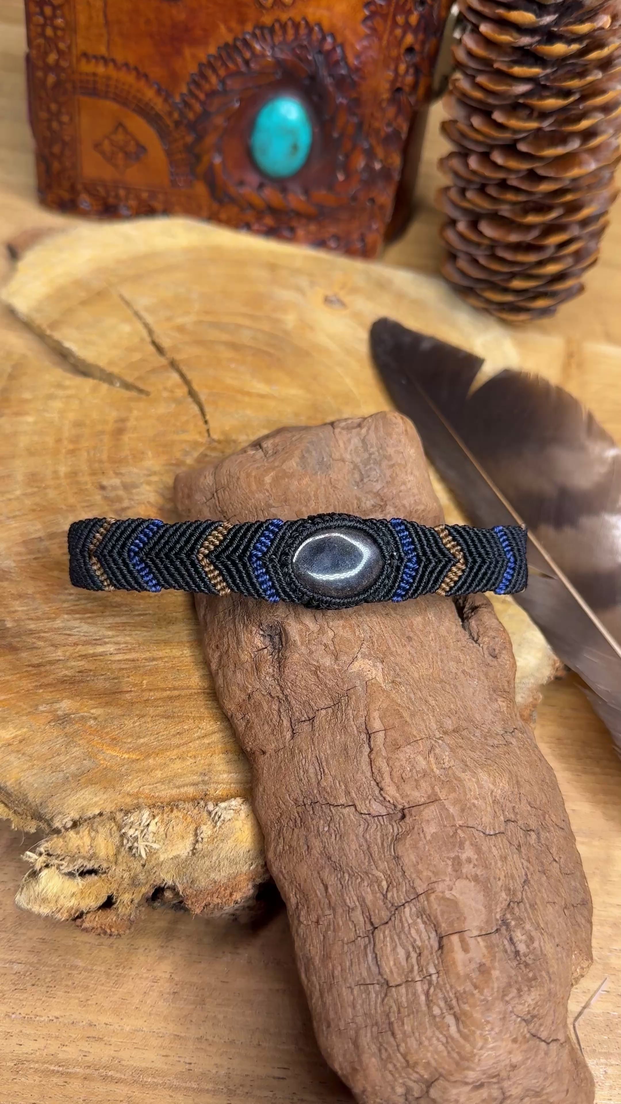 Bracelet • obsidienne argenté
