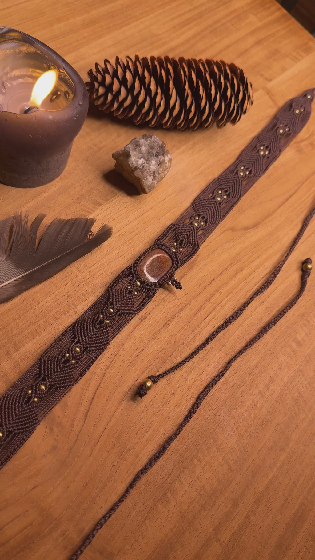 Ceinture • Pierre de Pietersite brune