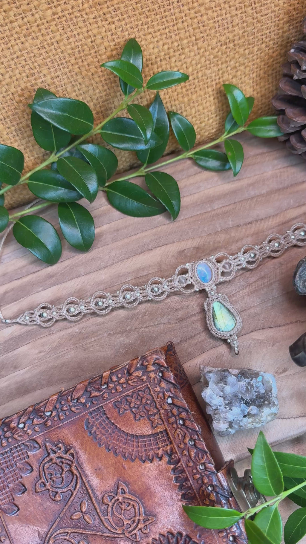 Ras-de-cou pierre de lune et de Labradorite