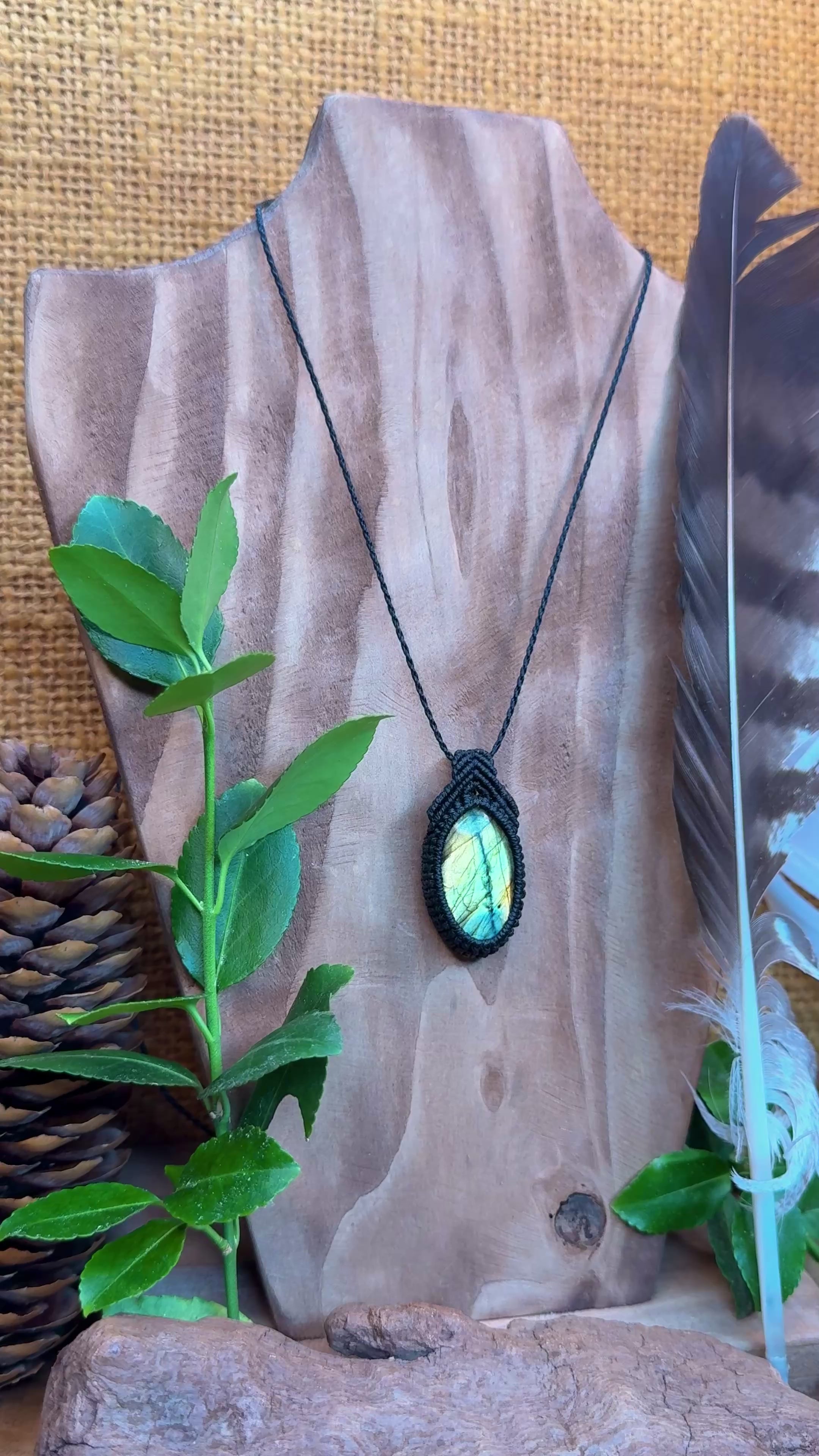 Collier • pendentif • Labradorite