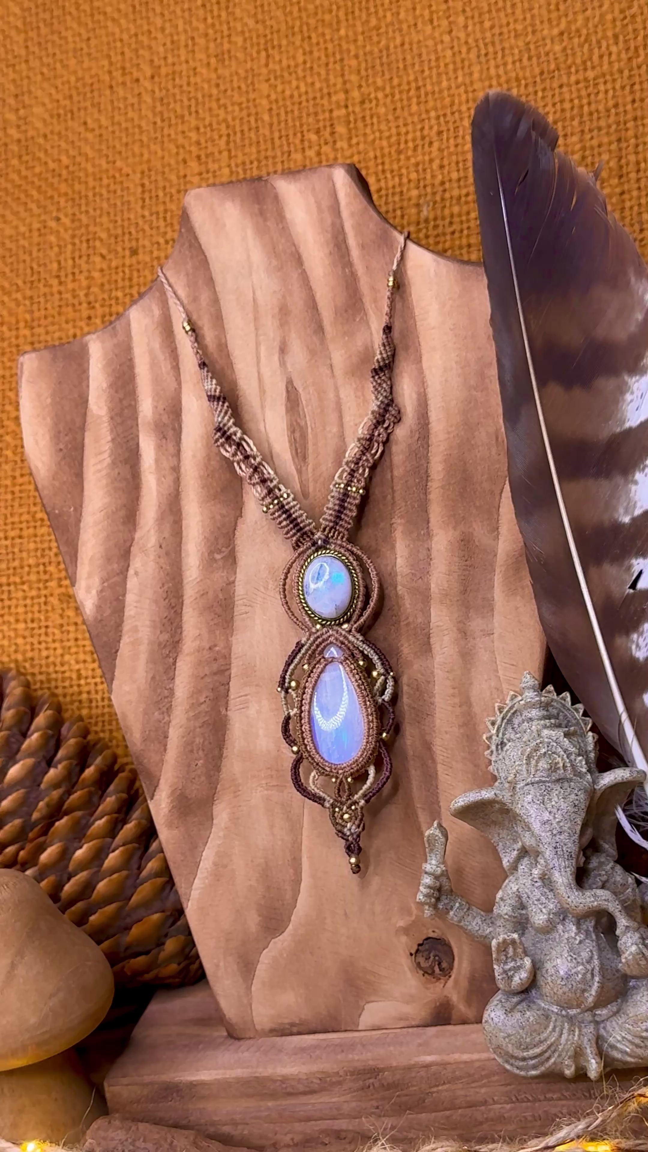 Collier • double pierre de Lune