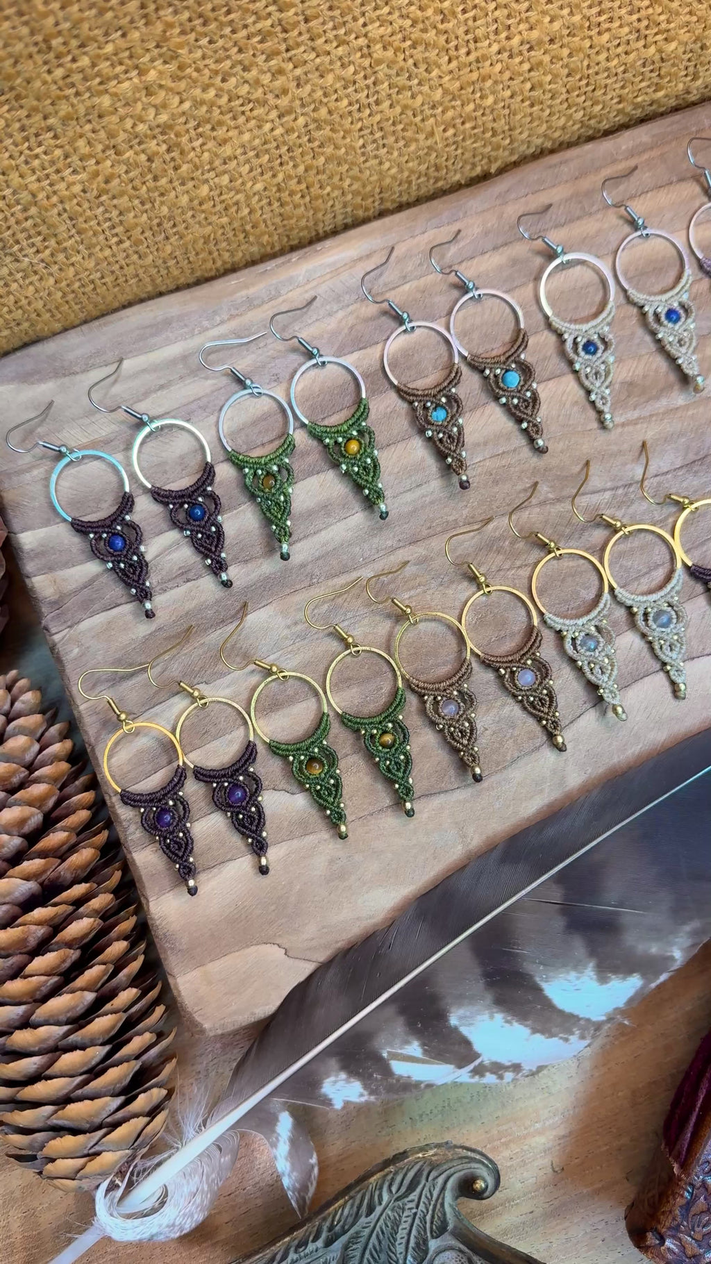Boucles d’oreilles , perles en pierres naturelles semi-précieuse