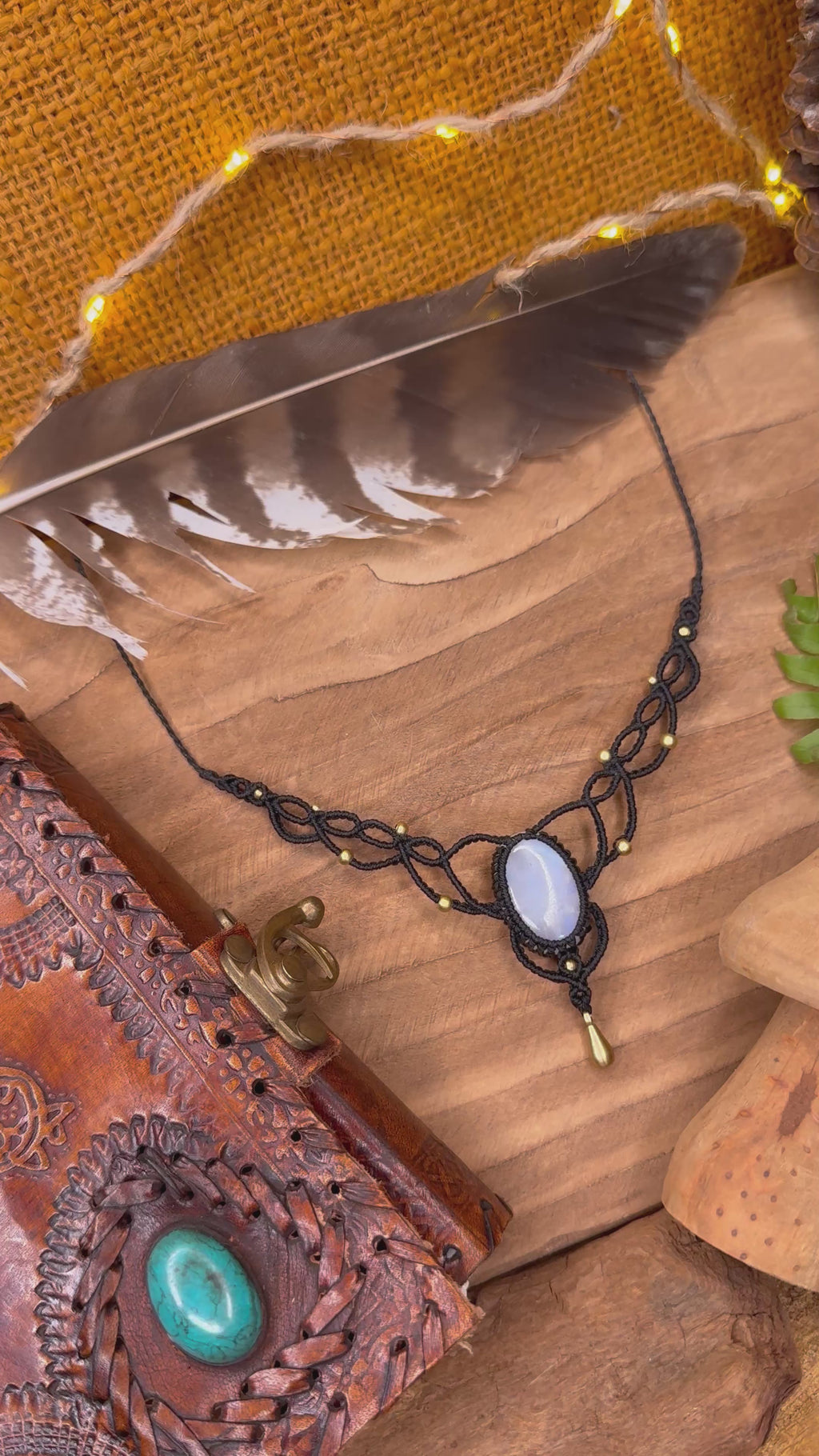 Necklace with a moonstone • spiritually feminine