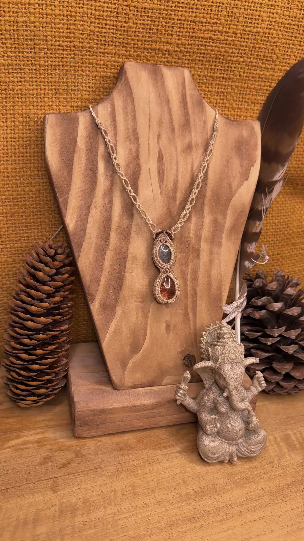 Collier • Lodolite • Obsidienne argenté