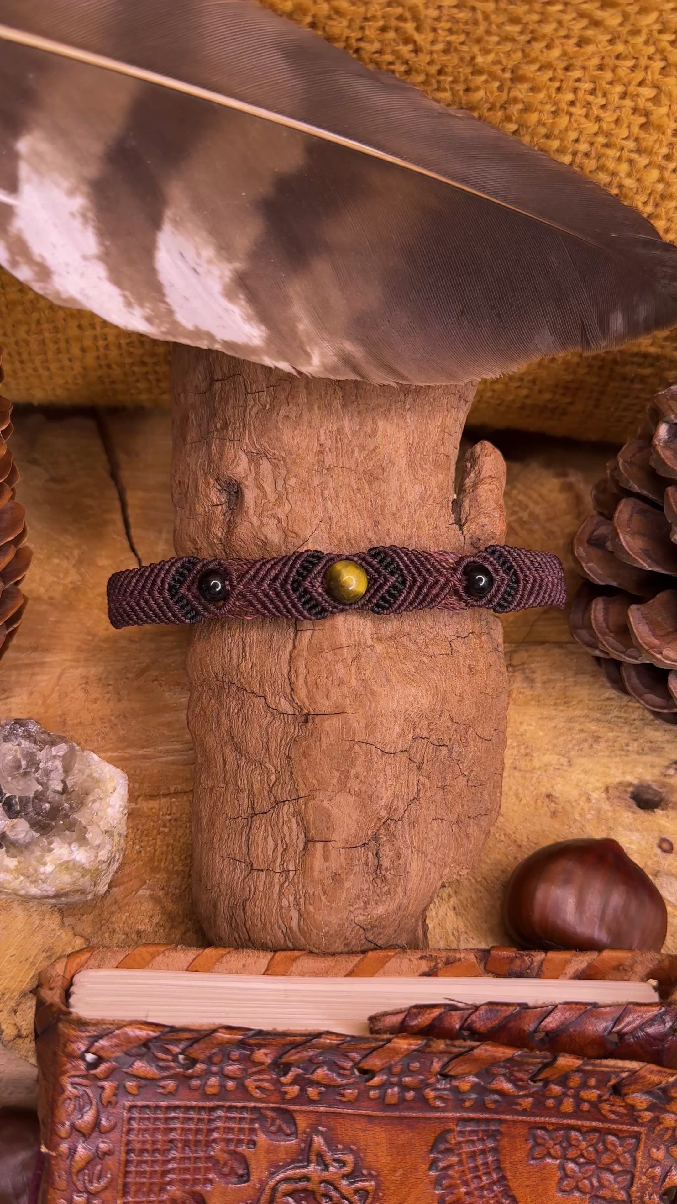 Bracelet • œil de tigre • onyx noir