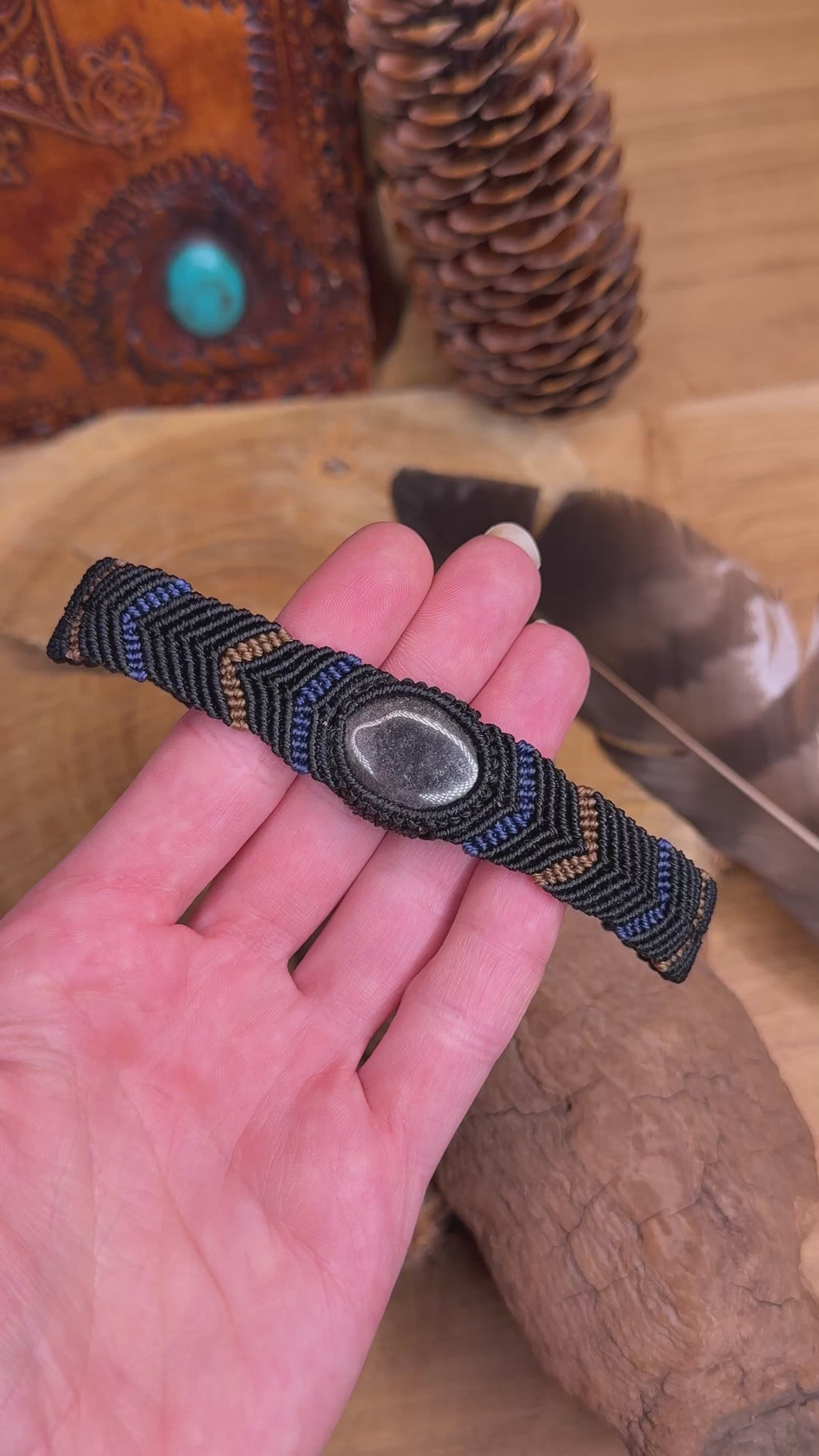 Bracelet • obsidienne argenté
