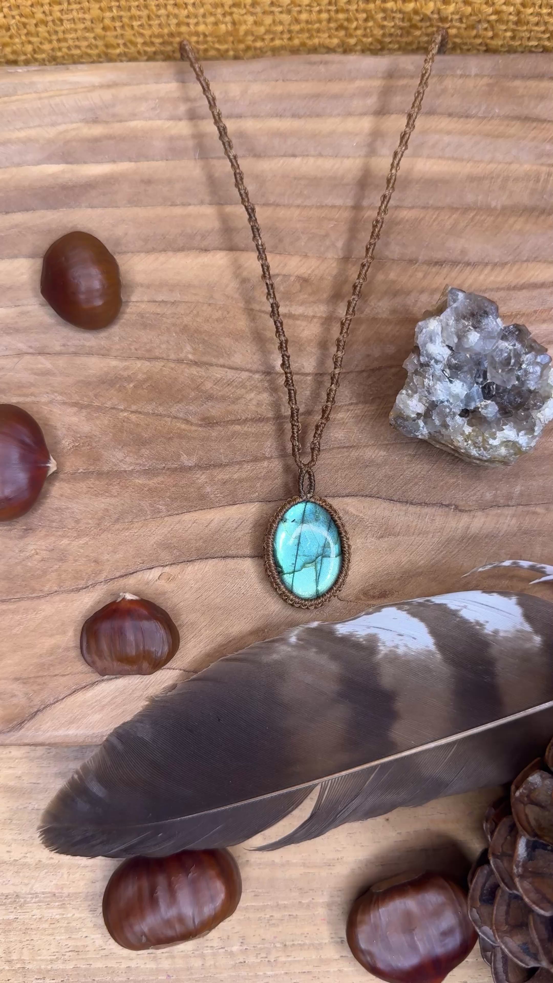 Necklace with a labradorite stone